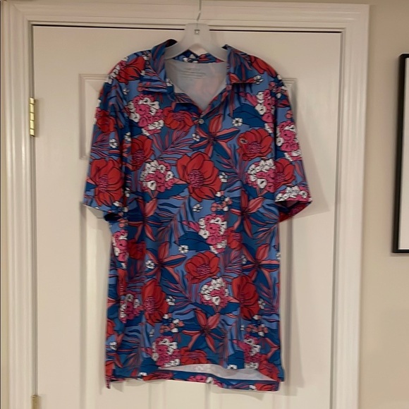 Vineyard Vines On-The-Go Sankaty Floral Polo XL - Picture 1 of 3